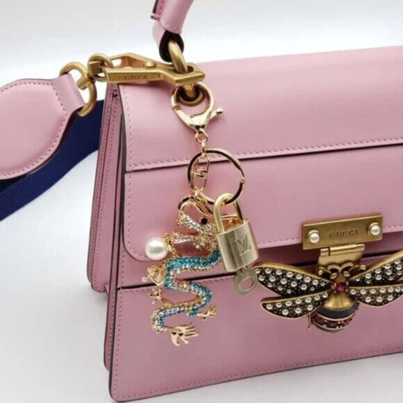 100% Auth Louis Vuitton Lock & Key with unbranded Bagcharm, Keycharm, Keychain - Picture 7 of 7